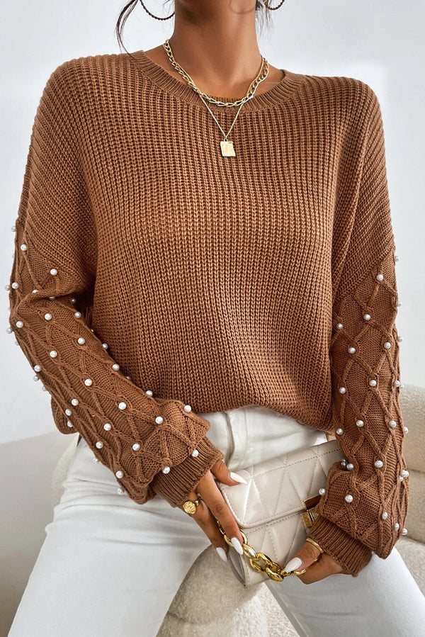 Pull femme épaules tombantes, col rond