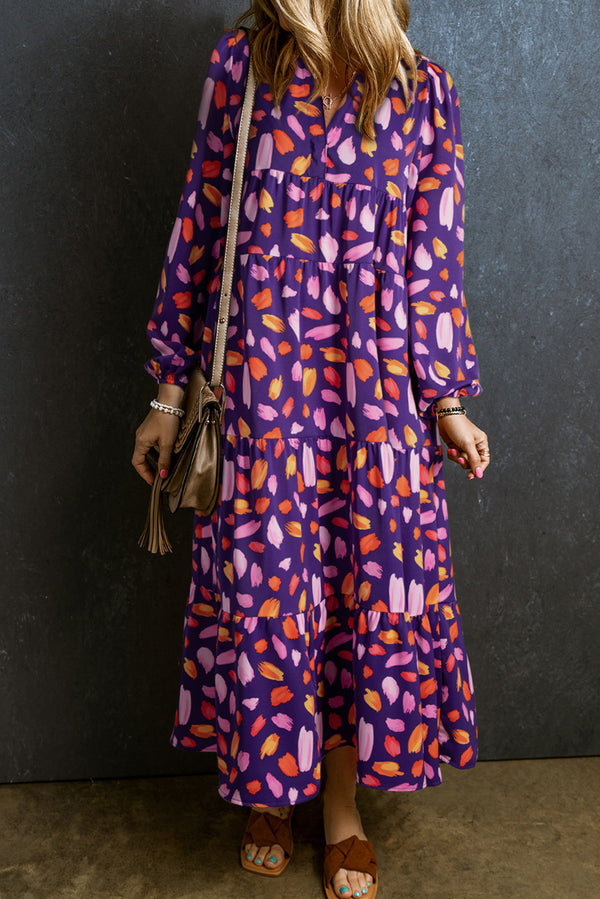 Robe femme à étages — bleu