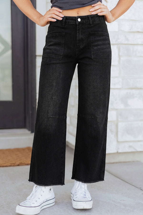 Jean femme cropped — noir