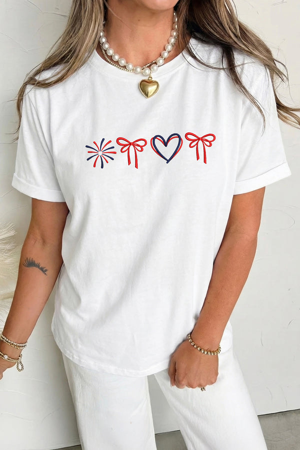 T-shirt femme brodé — blanc