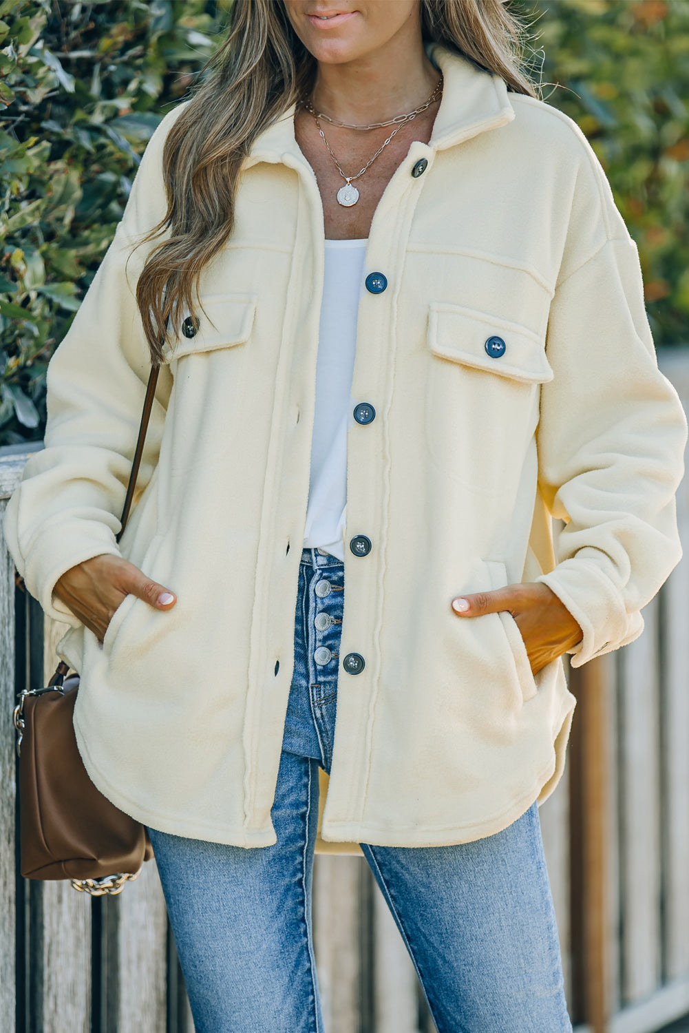 Veste femme boutonnée — beige