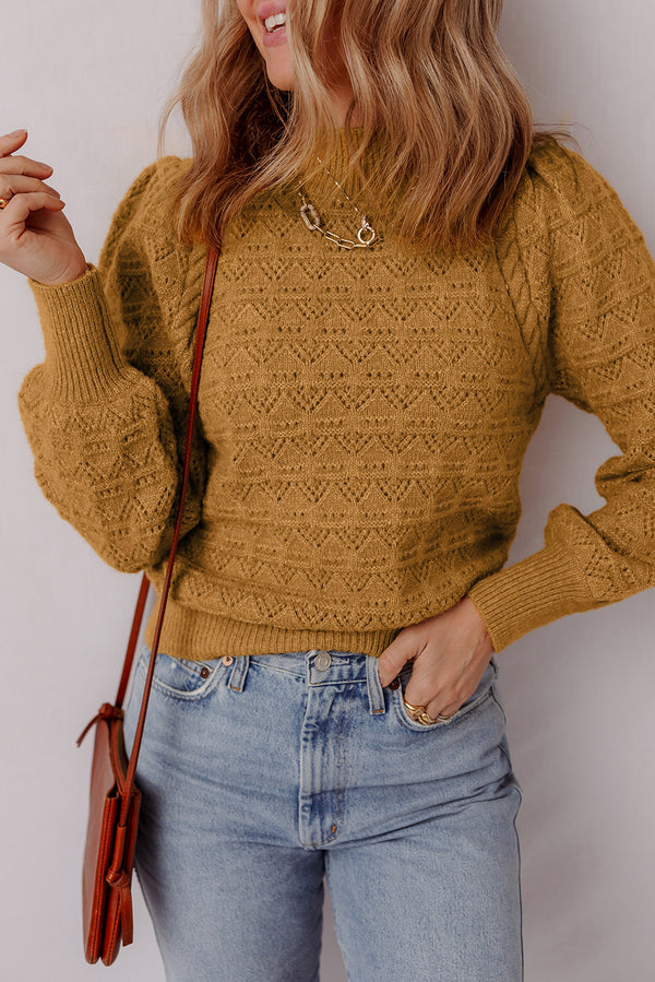 Pull femme côtelé — doré