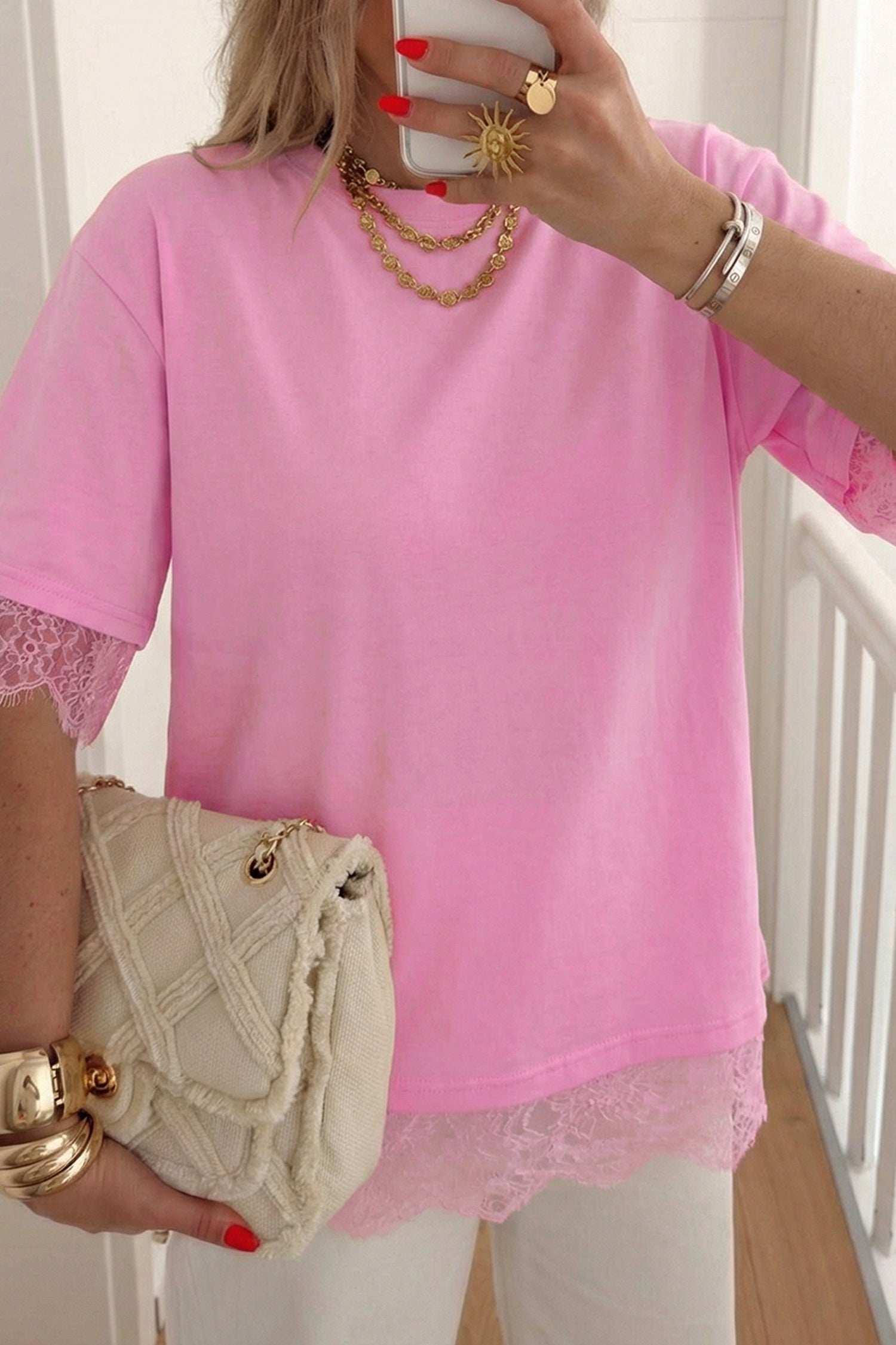 T-shirt femme floral, patchwork