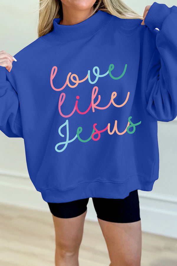 Sweat femme col montant — bleu foncé