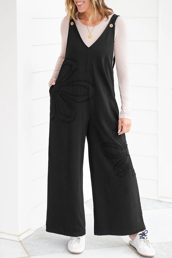 Combinaison femme ample, uni — noir