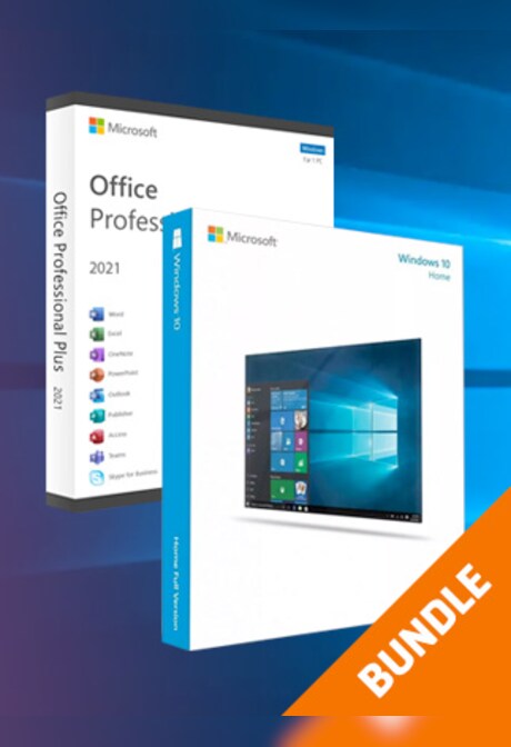 Microsoft Windows 10 Home & Microsoft Office Professional 2021 Plus - Microsoft Key - GLOBAL