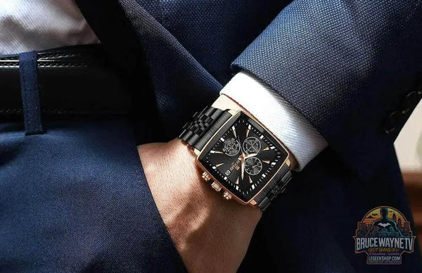 🕶️ REWARD – Montre Homme Quartz Rectangle Bleue Étanche Luxe - Legeekshop
