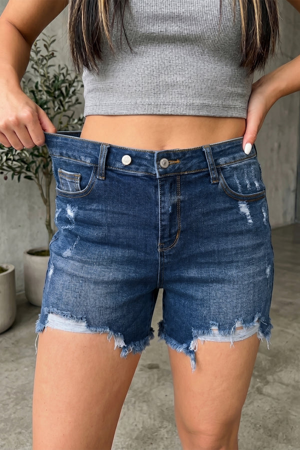 Short femme denim — bleu