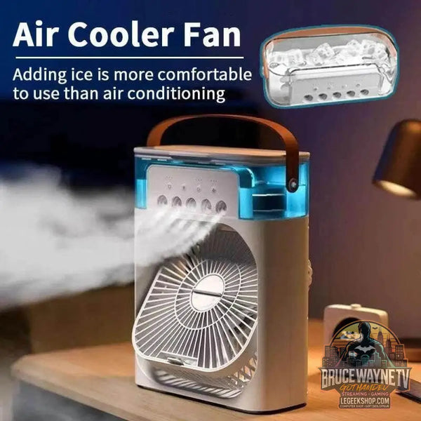🎐 VENTILATEUR PORTABLE 3-EN-1 : Climatiseur • Humidificateur • Veilleuse LED 🎐 - Legeekshop