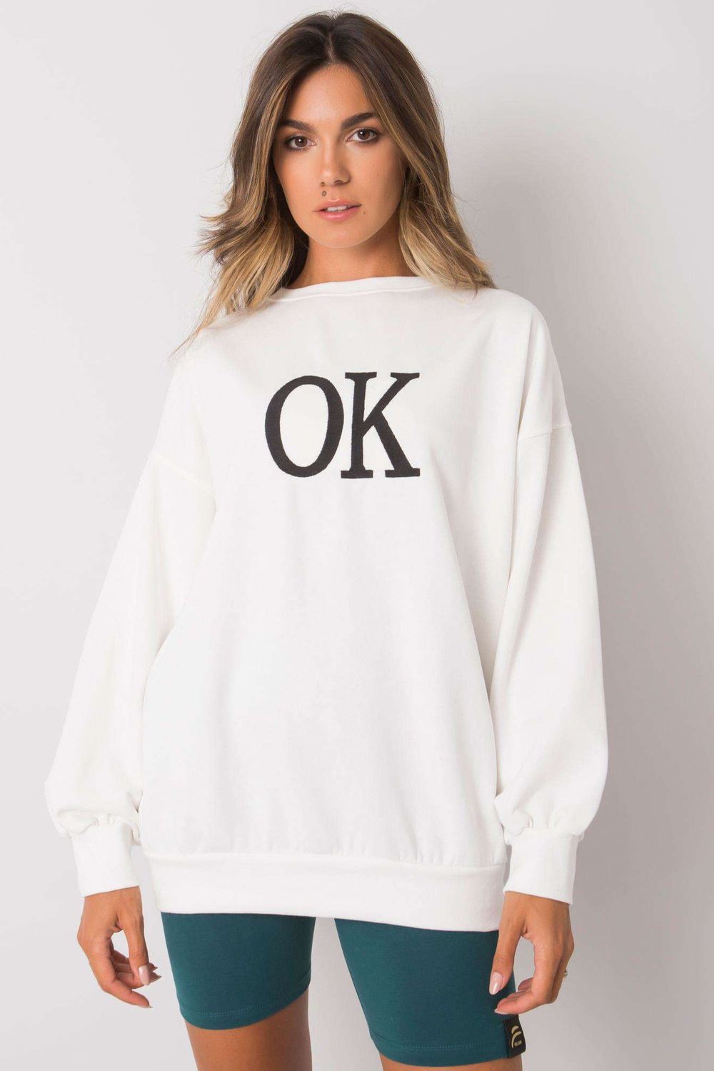 T-shirt femme Ex Moda Sweatshirt Sweatshirt — beige