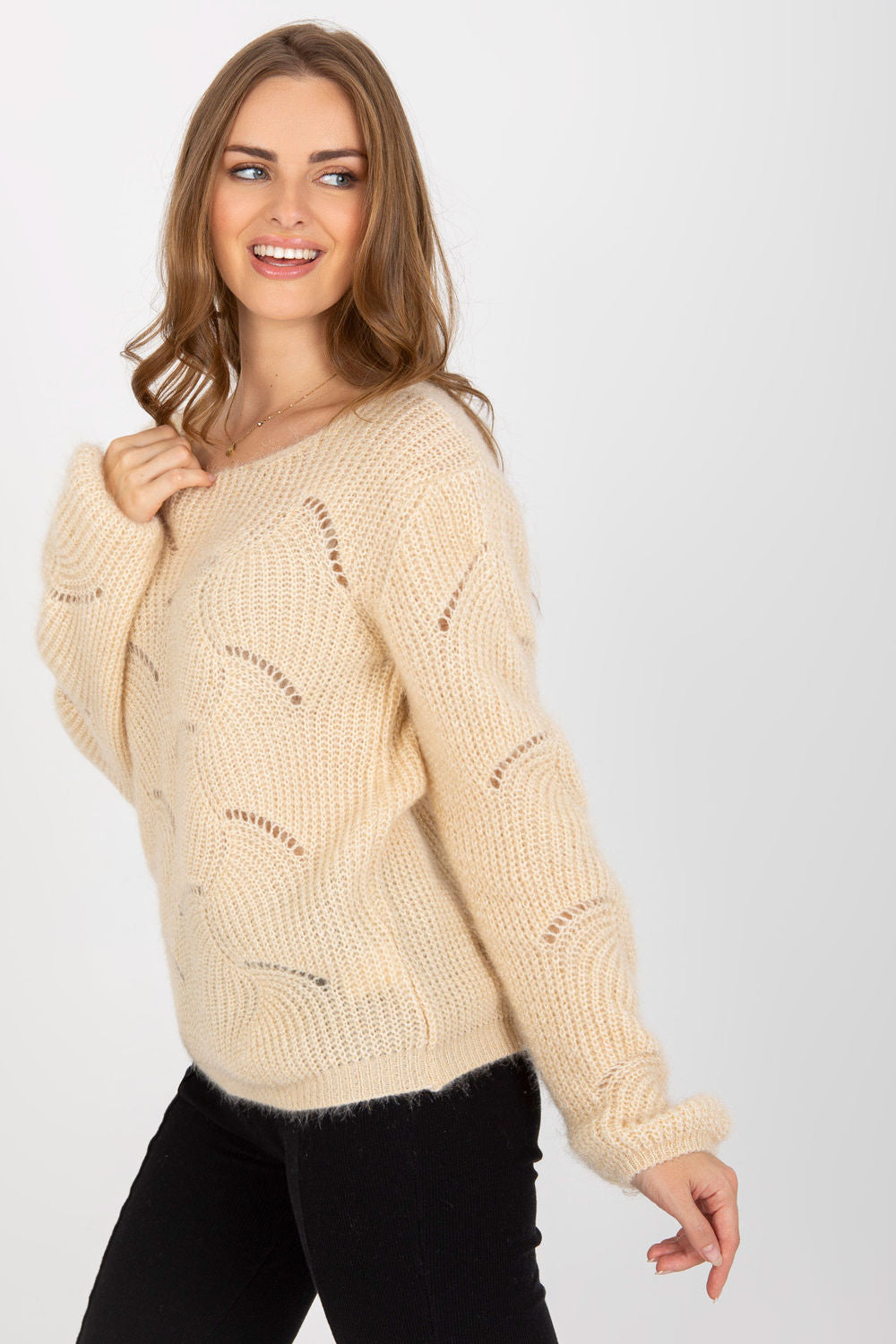 Pull femme Och Bella Chandail Chandail — beige
