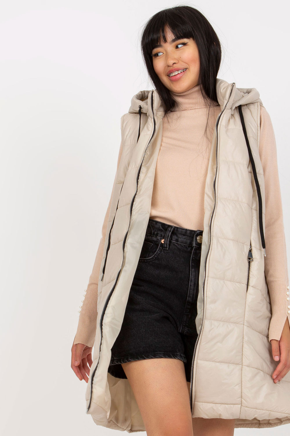 Gilet femme Och Bella — beige