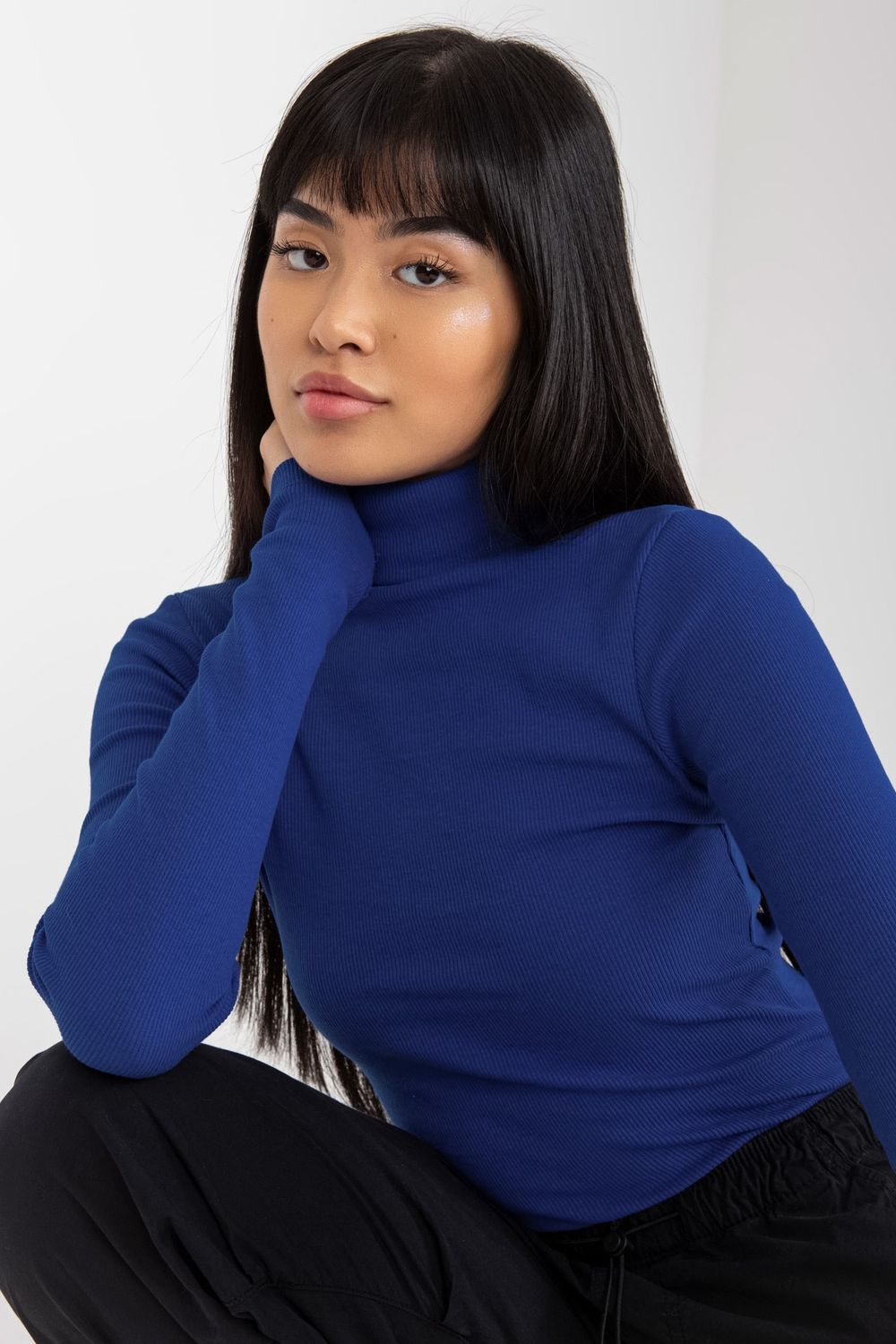 Pull femme Rue Paris Col Roulé Col — bleu