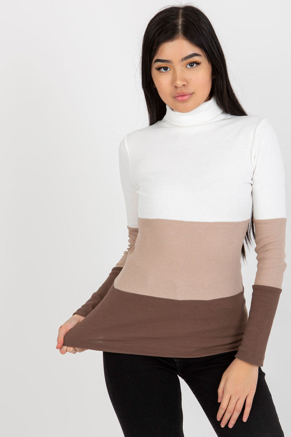 Pull femme Rue Paris Col Roulé Col — brun