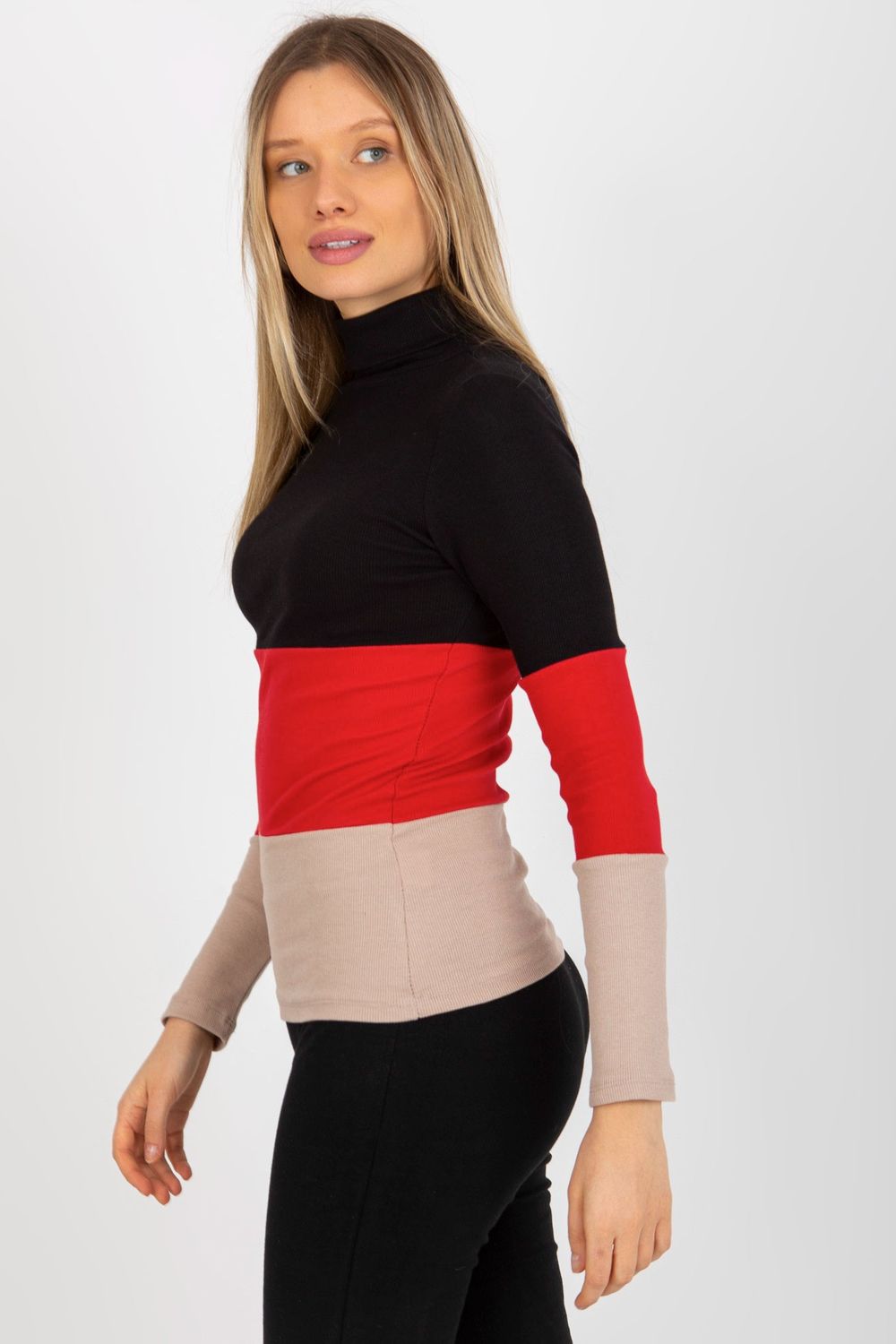 Pull femme Relevance Col Roulé Col — noir