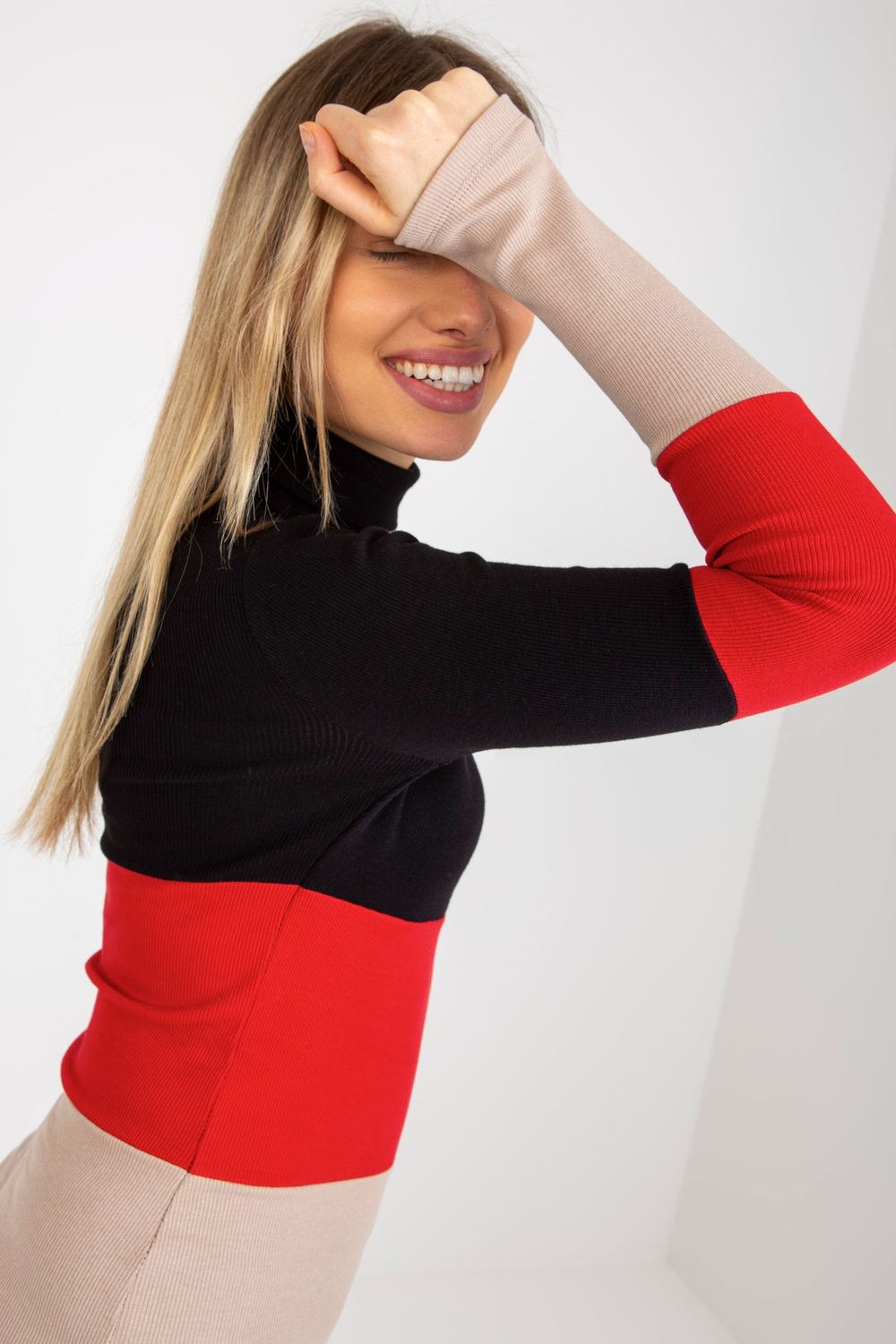 Pull femme Relevance Col Roulé Col — noir
