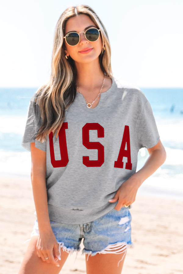 T-shirt femme ample — gris clair