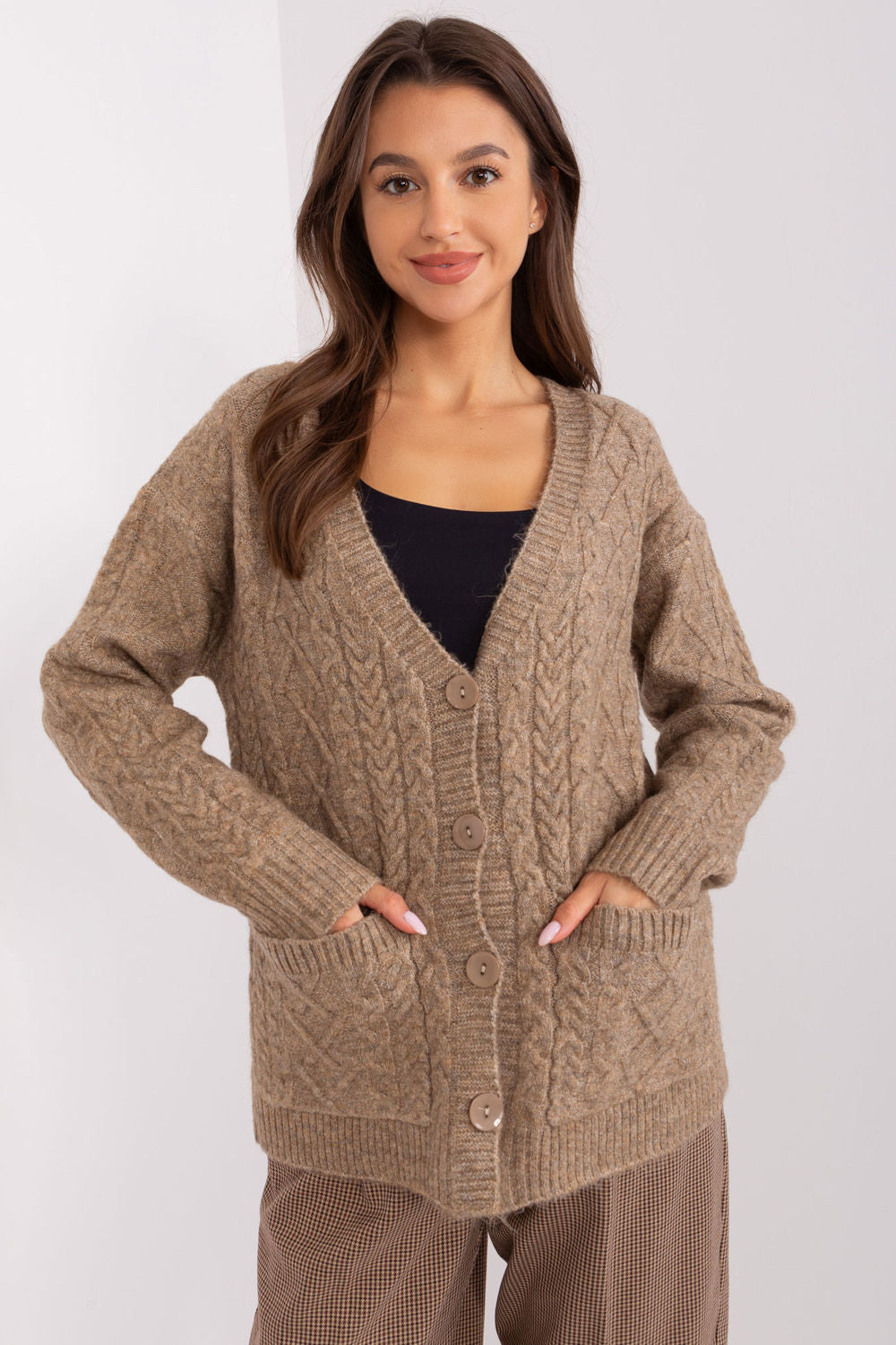 Cardigan femme AT — beige