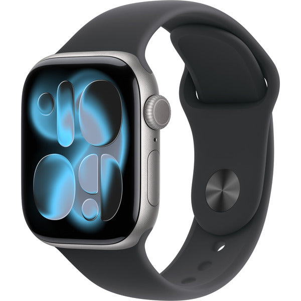 Apple Watch gris, Aluminium, 42 mm, bracelet sport noir M/L - Apple - vue 2