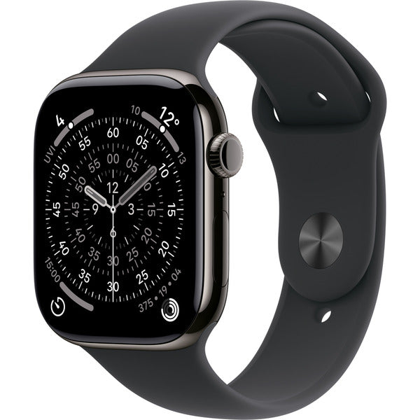 Apple Watch Titan Schiefer, bracelet / boîtier titane, 46 mm, bracelet sport noir S/M, Cellular - Apple - vue 2