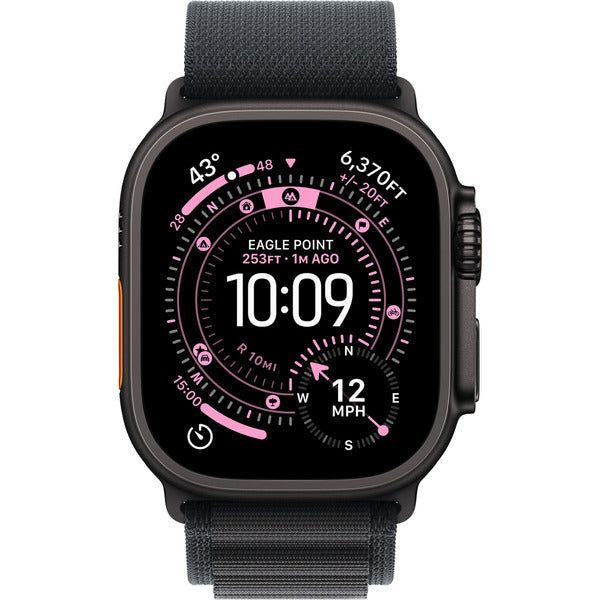 Apple Watch noir, 49 mm, Alpine Loop noir S, bracelet / boîtier titane, Cellular - Apple