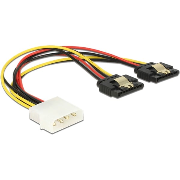 DeLOCK 5,25"-4Pin Stecker > 2x SATA 15Pin Buchse, Y-câble - DeLOCK