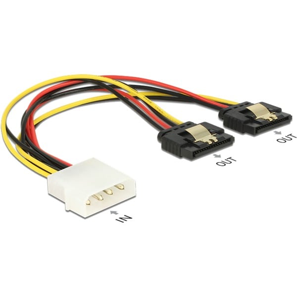 DeLOCK 5,25"-4Pin Stecker > 2x SATA 15Pin Buchse, Y-câble - DeLOCK - vue 2