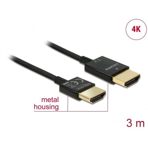 DeLOCK câble HMDI A Stecker > HDMI A Stecker High Speed 3D 4K Aktiv Slim - DeLOCK - vue 2