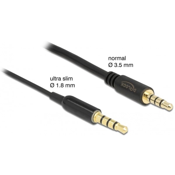 DeLOCK jacknkabel 3,5mm 4Pin > 3,5mm 4Pin Stecker Ultra Slim - DeLOCK - vue 3