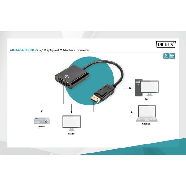 € 7,48 Digitus Adapter / Konverter DisplayPort > DVI - Digitus - vue 7