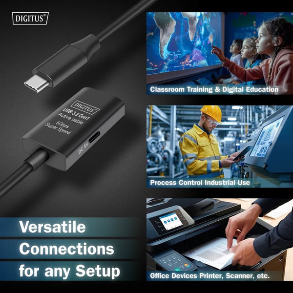 Digitus Aktives USB 3.2 Gen 1 Verlängerungskabel, USB-C Stecker > USB-C Buchse - Digitus - vue 6