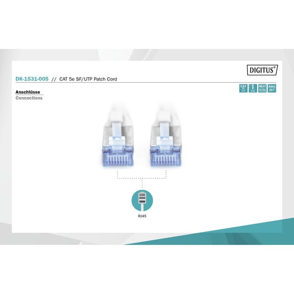 Digitus Patchkabel CAT 5e SF/UTP 0,5m - Digitus - vue 3