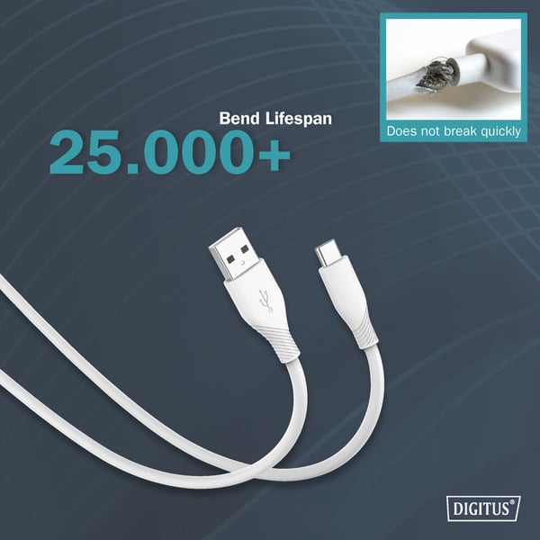 Digitus USB 2.0 Silikon-Anschlusskabel USB-A > USB-C - Digitus - vue 8