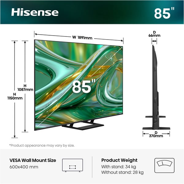 Hisense ULED 85E8S MiniLED, QLED-Fernseher - Hisense - vue 5
