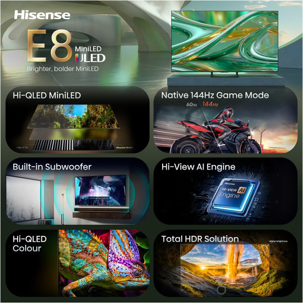 Hisense ULED 85E8S MiniLED, QLED-Fernseher - Hisense - vue 6