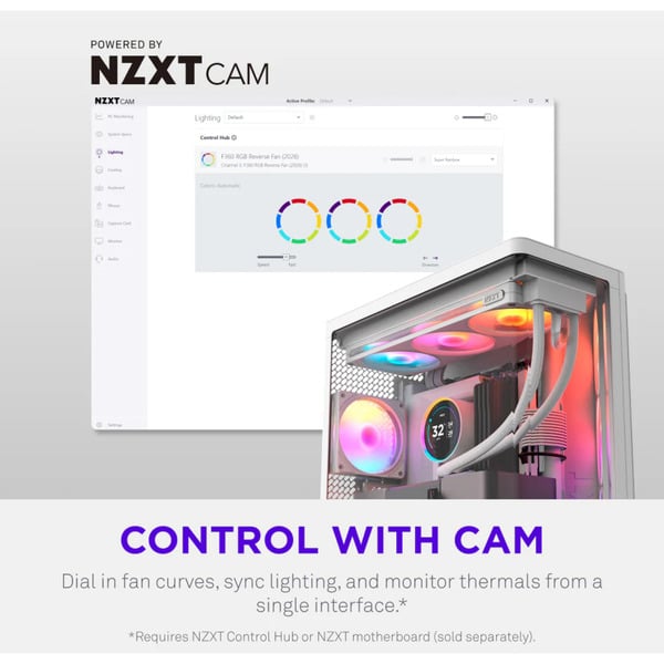 NZXT F360 RGB, Gehäuselüfter - NZXT - vue 8