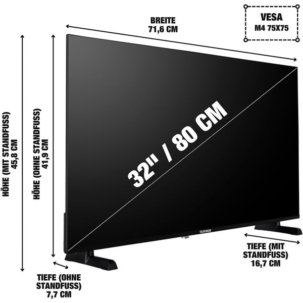 Telefunken XH32TP900S, LED-Fernseher - Telefunken - vue 3