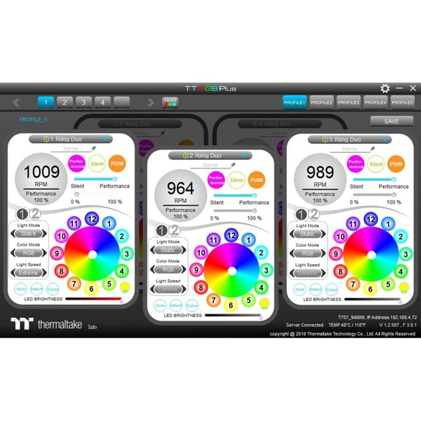 Thermaltake Riing Duo 12 RGB Radiator Fan 3 Pack, Gehäuselüfter - Thermaltake - vue 10