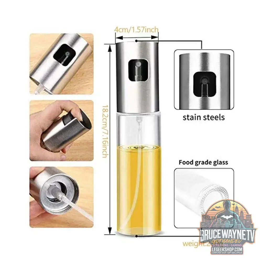 Gourmetech - Pulvérisateur d’Huile 100ml en Verre & Acier Inoxydable 🌿✨ - Legeekshop