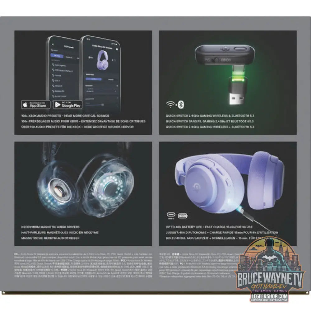 Arctis Nova 3X Wireless Lavender - SteelSeries - vue 10