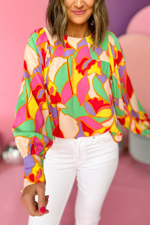 Blouse femme manches bouffantes — jaune