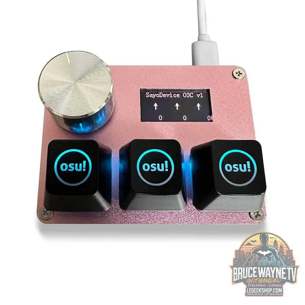 🎮 Mini Clavier Mécanique SayoDevice OSU O3C – Switchs Magnétiques Roses | Écran IPS & Ultra-Vitesse - Legeekshop