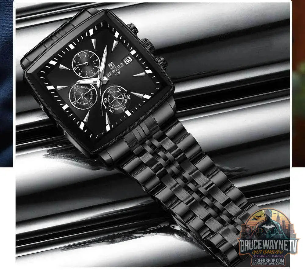 🕶️ REWARD – Montre Homme Quartz Rectangle Bleue Étanche Luxe - Legeekshop