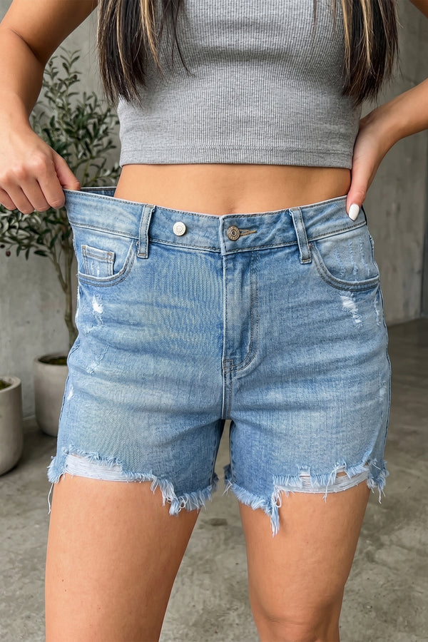 Short femme denim — bleu ciel