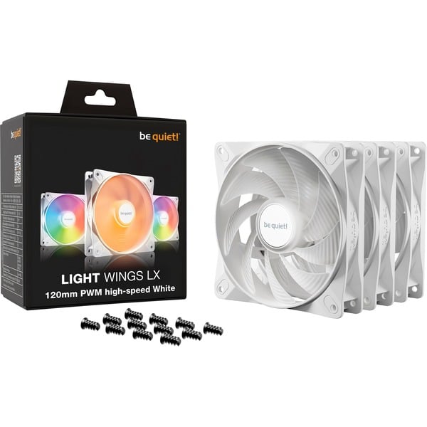 be quiet! Light Wings LX PWM high-speed 120 mm White Triple Pack, Gehäuselüfter - be quiet! - vue 4