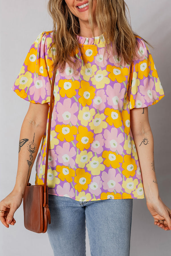 Haut femme manches courtes — violet