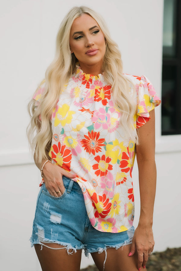 Haut femme floral — multicolore