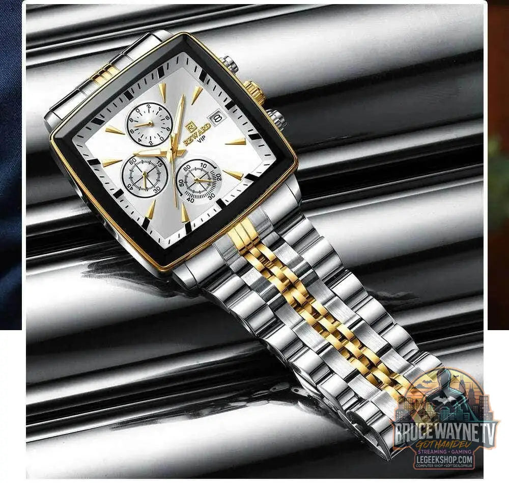 🕶️ REWARD – Montre Homme Quartz Rectangle Bleue Étanche Luxe - Legeekshop