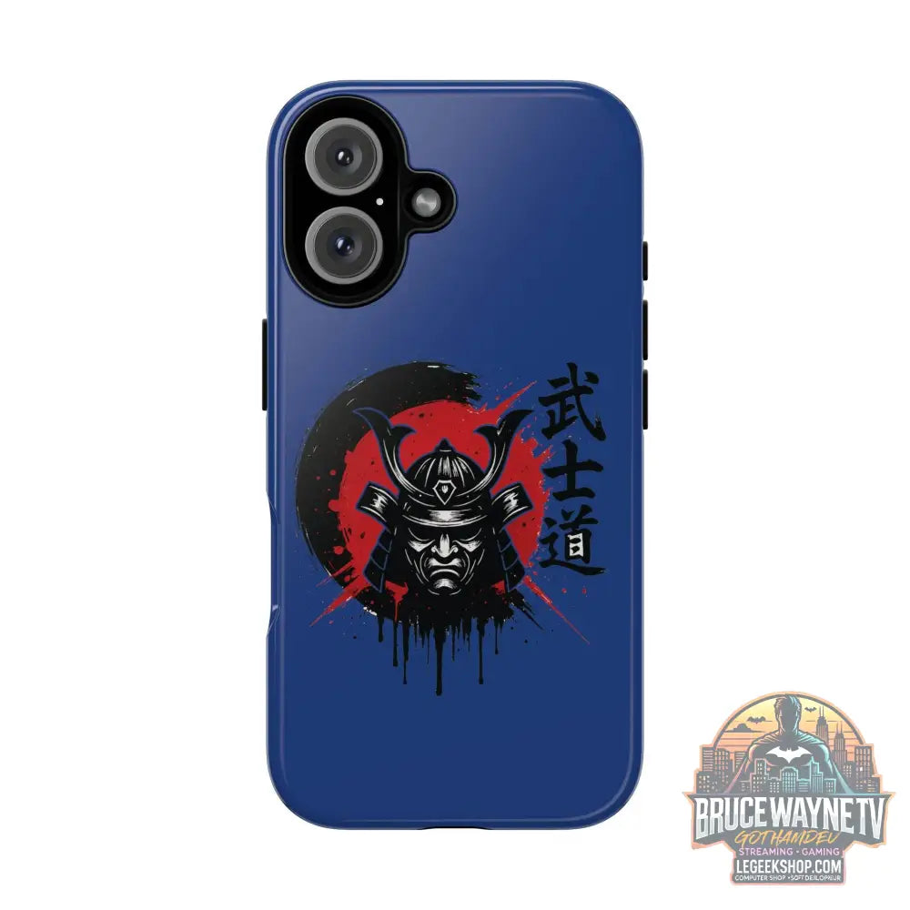 📱 samurai phone case Bleue foncé – coque renforcée iPhone 📱 - iPhone 16 / Glossy - Phone Case