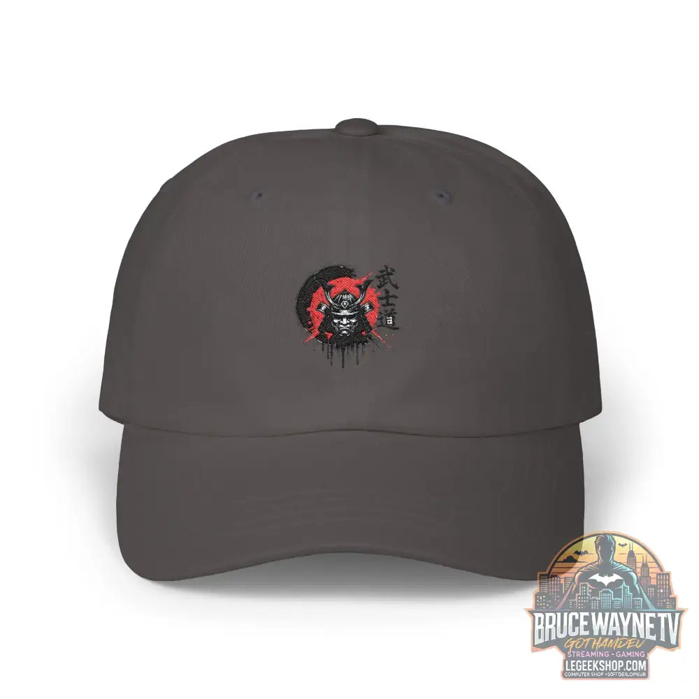 Casquette Dad Cap Loup Samouraï Soleil Rouge Kanji - Dark Grey / One size - Casquette